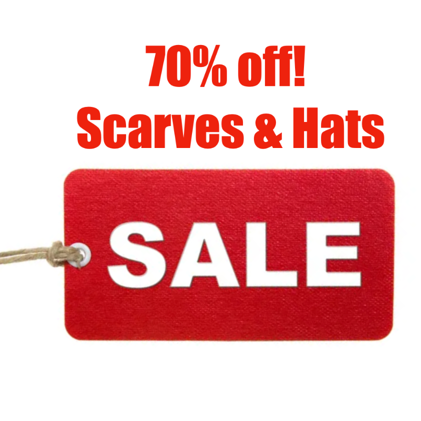 Clearance Hats & Scarves- 70% off!