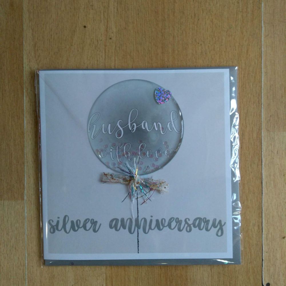 Anniversary Card- Husband 25th Silver