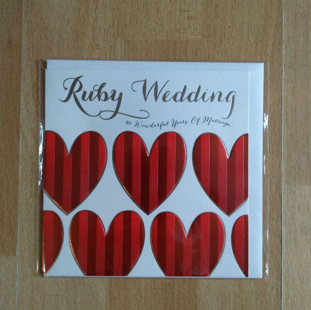 Anniversary Card- 40th Ruby