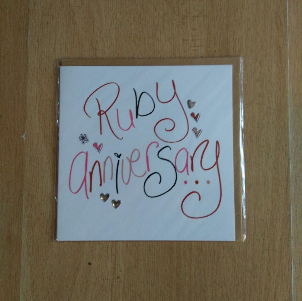 Anniversary Card- 40th Ruby