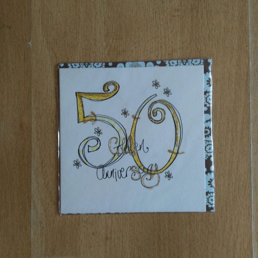 50th Anniversary Card (Golden)