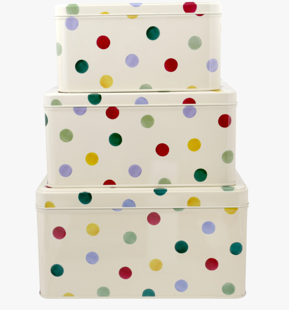 Polka Dot Set of 3 Square Cake Tins