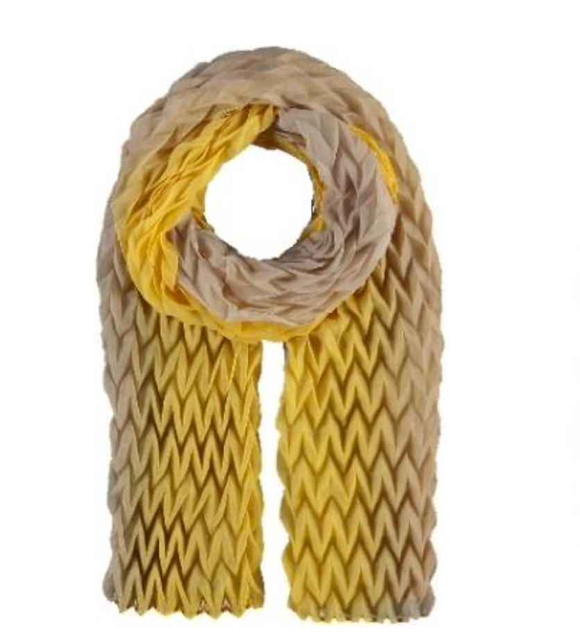 Zigzag Crinkle Ombre Scarf- Gold