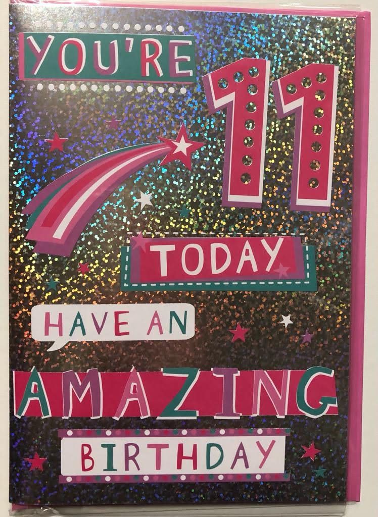 11th Birthday Girl Card