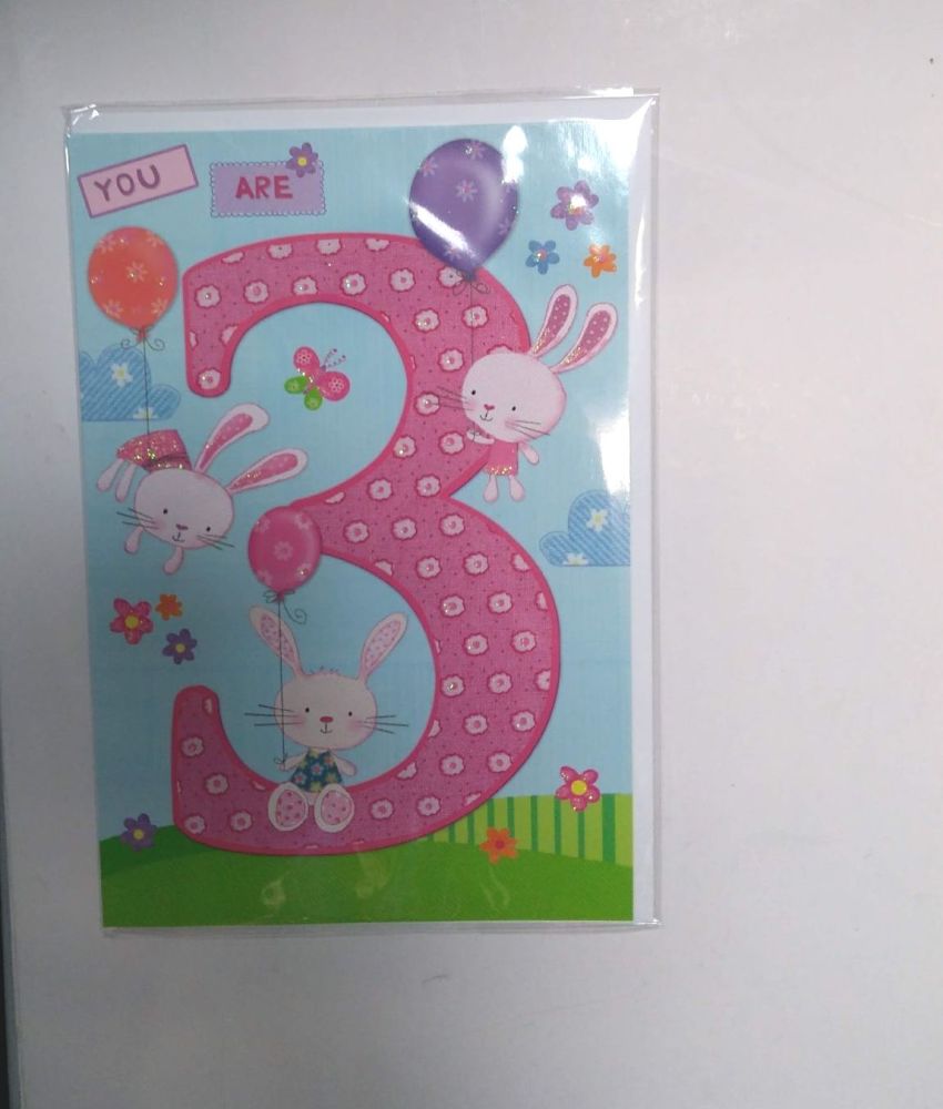 3rd Birthday Girl Card