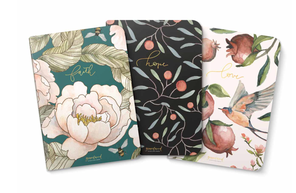 Graceland Set of 3 Notebooks- Faith Hope Love, by Ruth Chou Simons