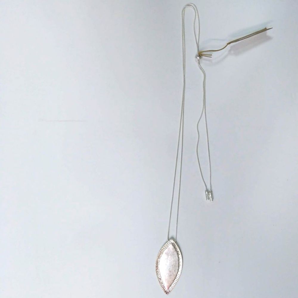Long Leaf Pendant Silver Necklace