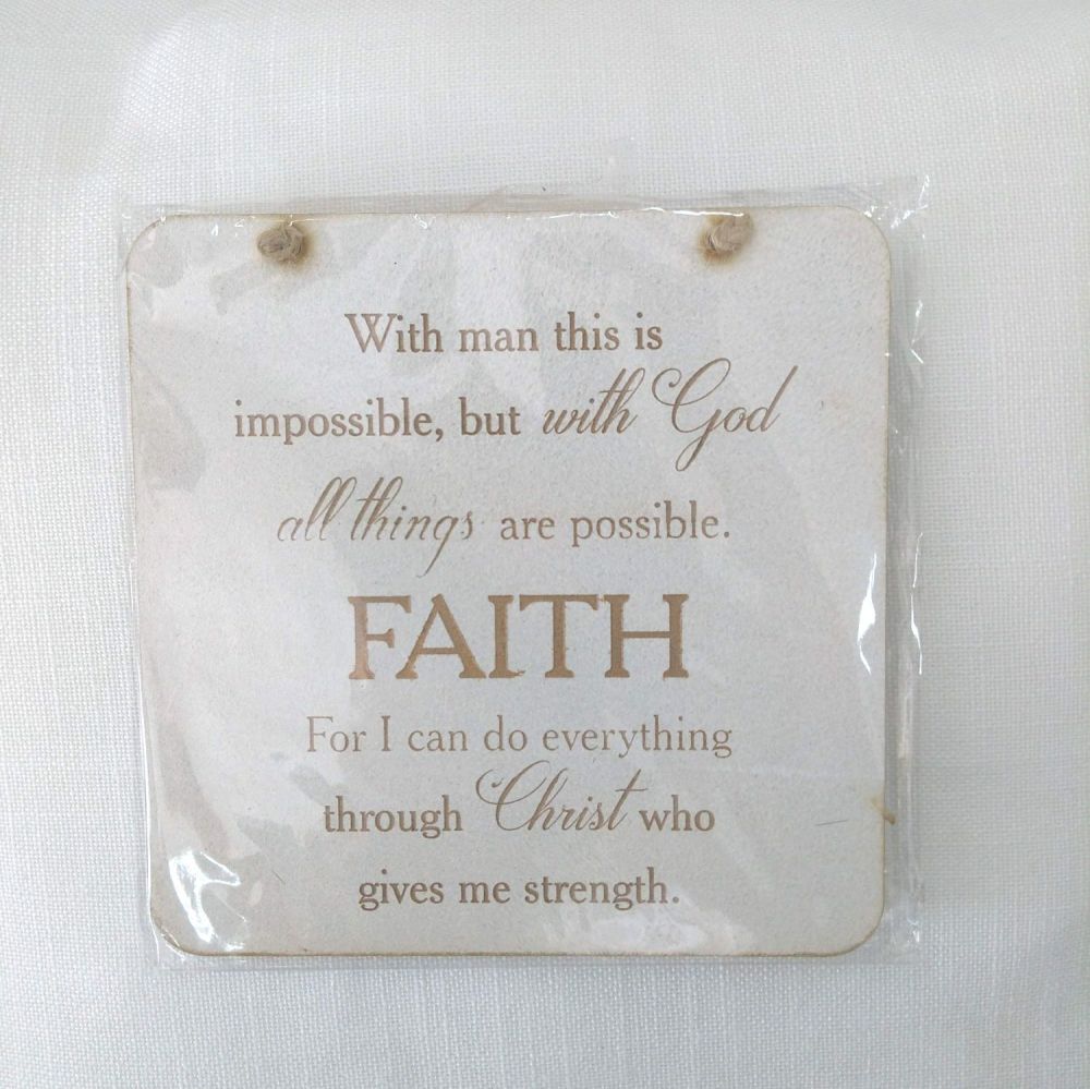 With God all things are Possible - Phil 4:13 Faith Plaque