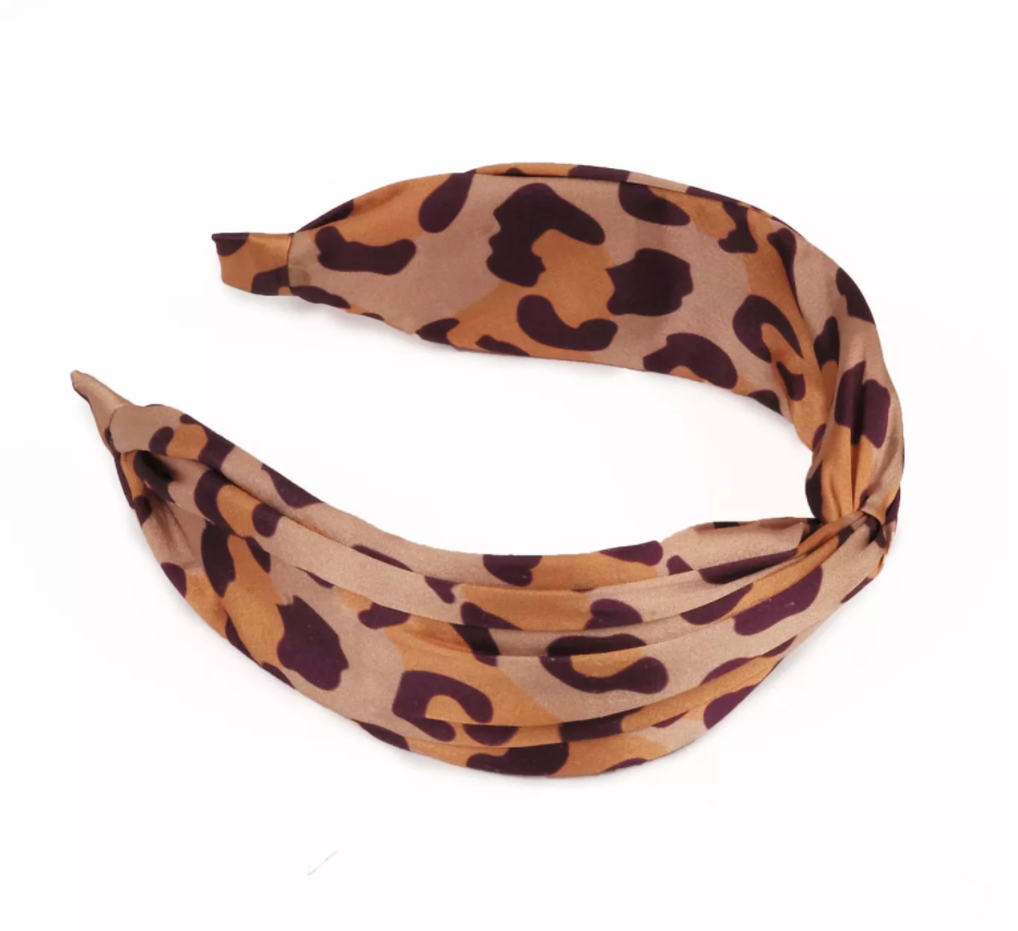 Satin Headband Leopard Print