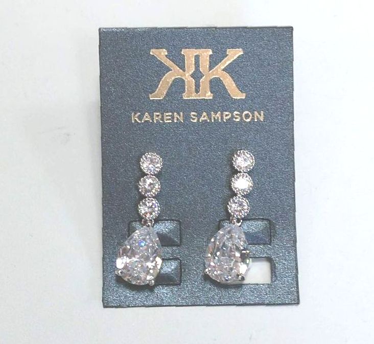 Silver Sparkle jewel Drop Earrings