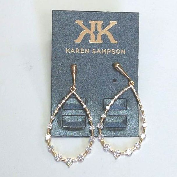 Yellow Gold Hoop Earrings with Sparkle Design