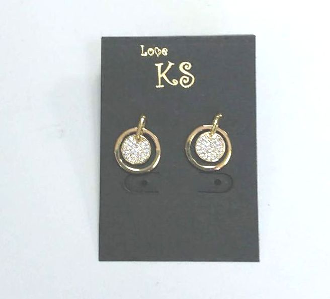 Yellow Gold Earrings with Circular Inset