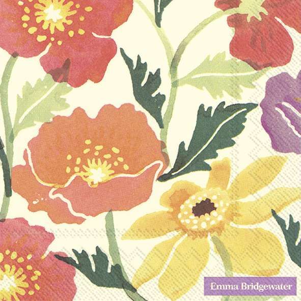 Cosmos and Poppies Napkins- Emma B