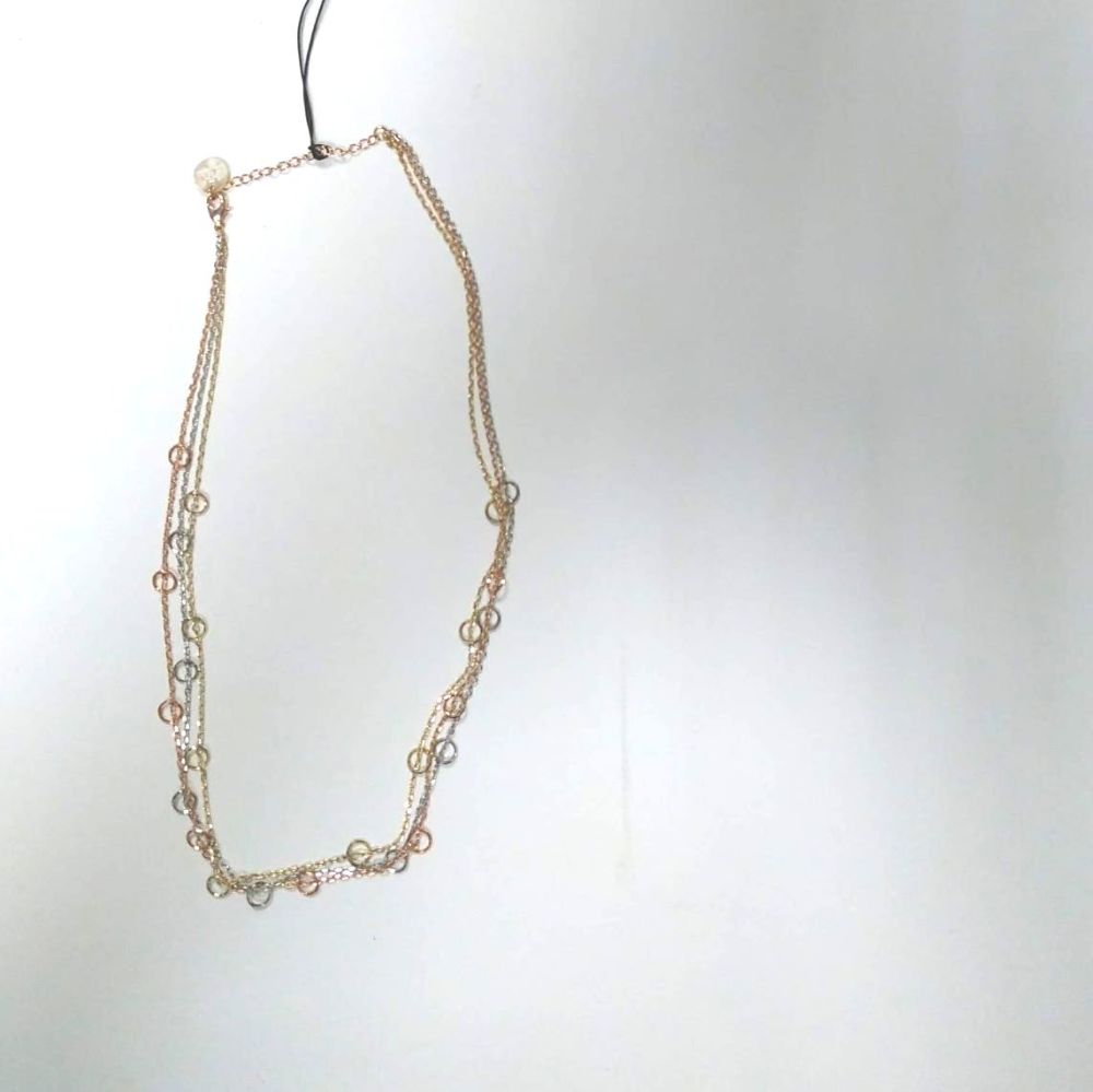 3-Stranded Gold/ Silver/ Rose Gold Chain Necklace