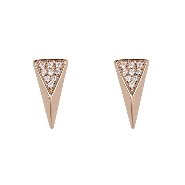 Rose Gold Triangular Stud Earrings