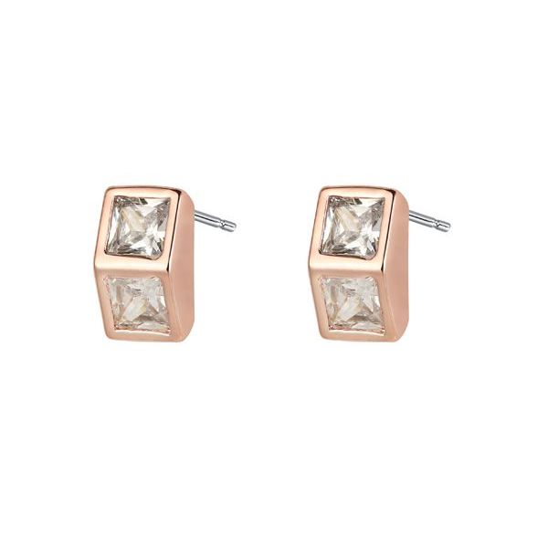 Rose Gold Clear Jewelled Stud Earrings