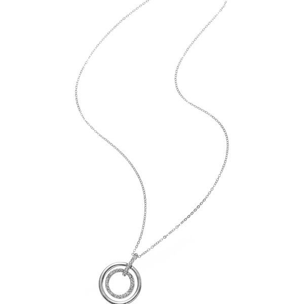 Silver Necklace with Double Circular Pendant