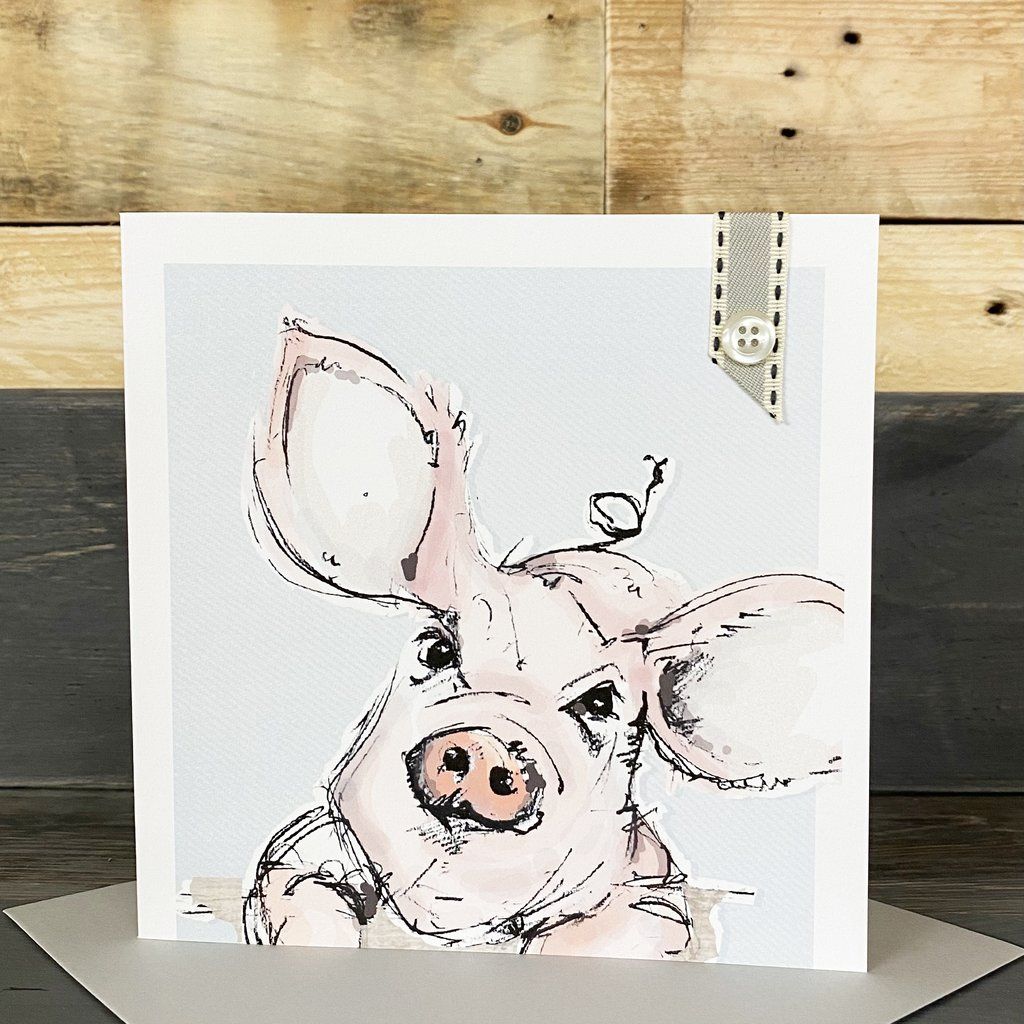 Blank Pig Card - You Choose The Occasion!
