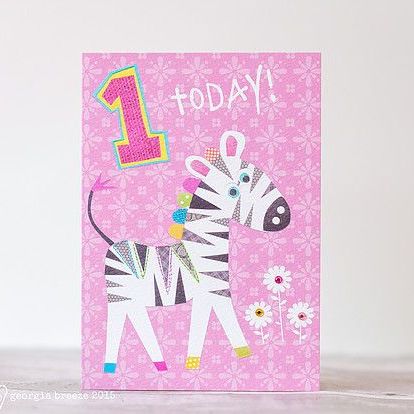 1st Birthday Girl Card