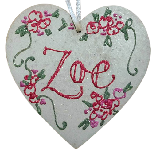 Zoe- Handmade Personalised Wooden Heart