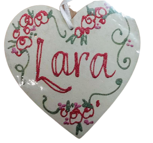Lara-  Personalised Wooden Heart