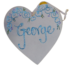 George Personalised Wooden Heart