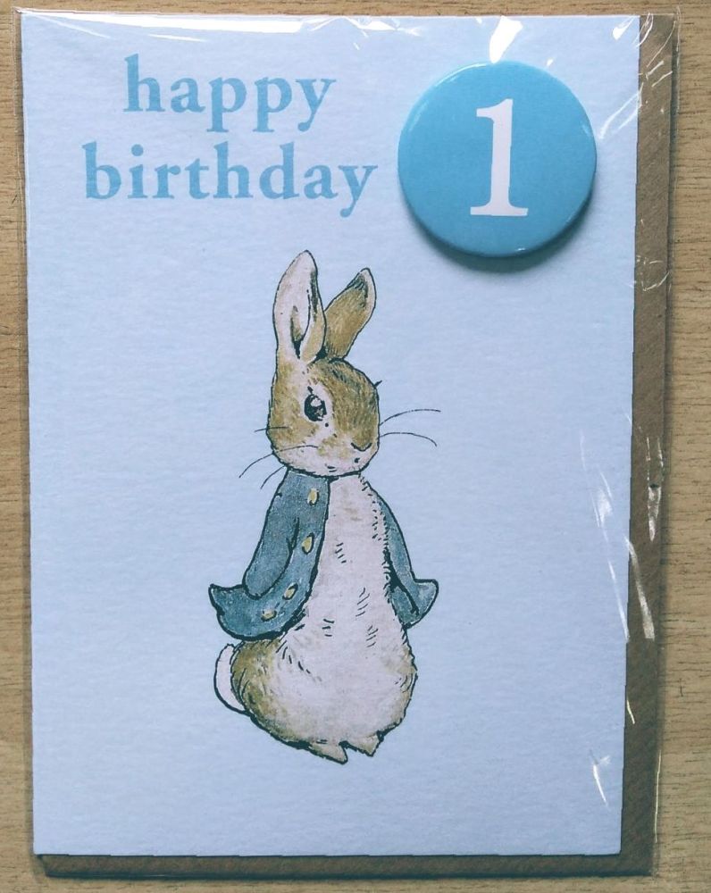 1st Birthday Boy Card- Peter Rabbit Beatrix Potter