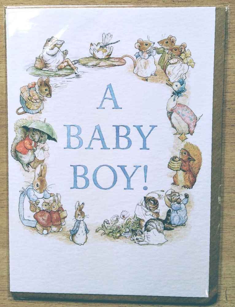 Baby Boy Card Peter Rabbit- Beatrix Potter