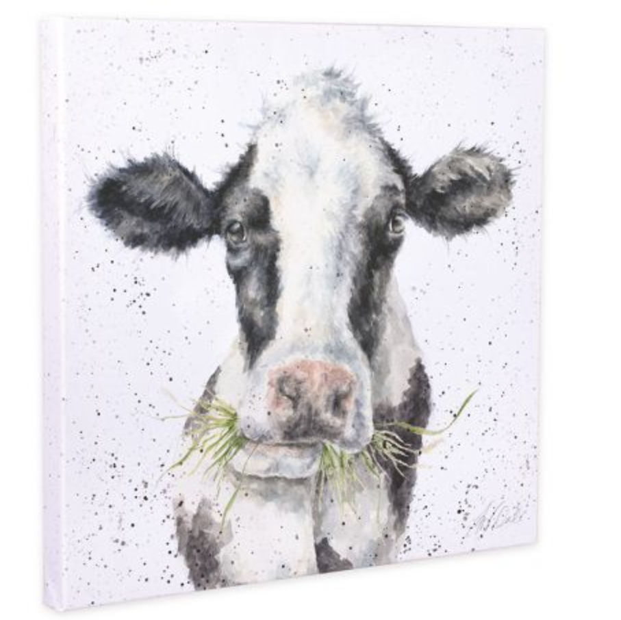 'Milk Maid' Cow Canvas- 50cm Square