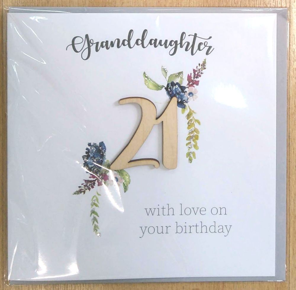 21st Birthday Card- Granddaughter (Large)