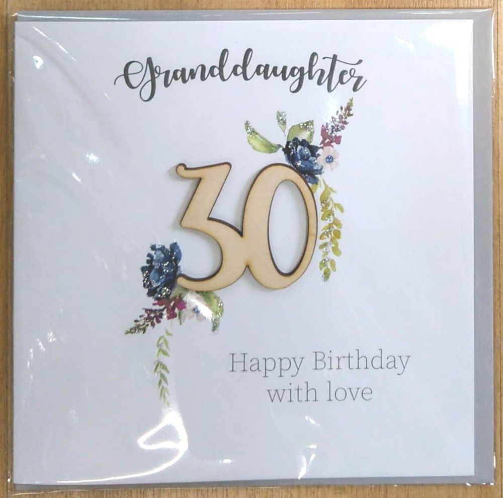30th Birthday Card- Granddaughter (large)