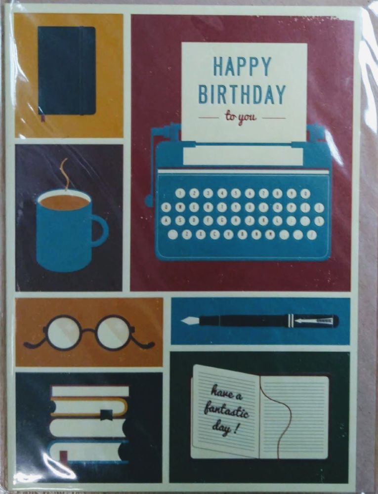 Birthday Card- Typewriter etc.