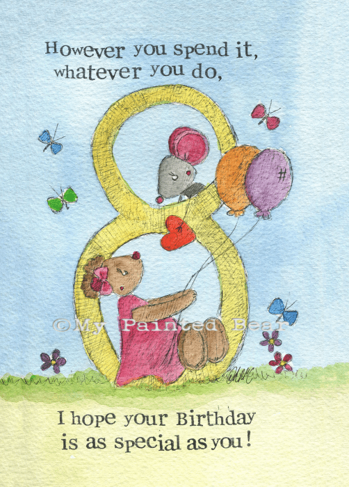 As special as you- 8th Birthday Card (Girl)