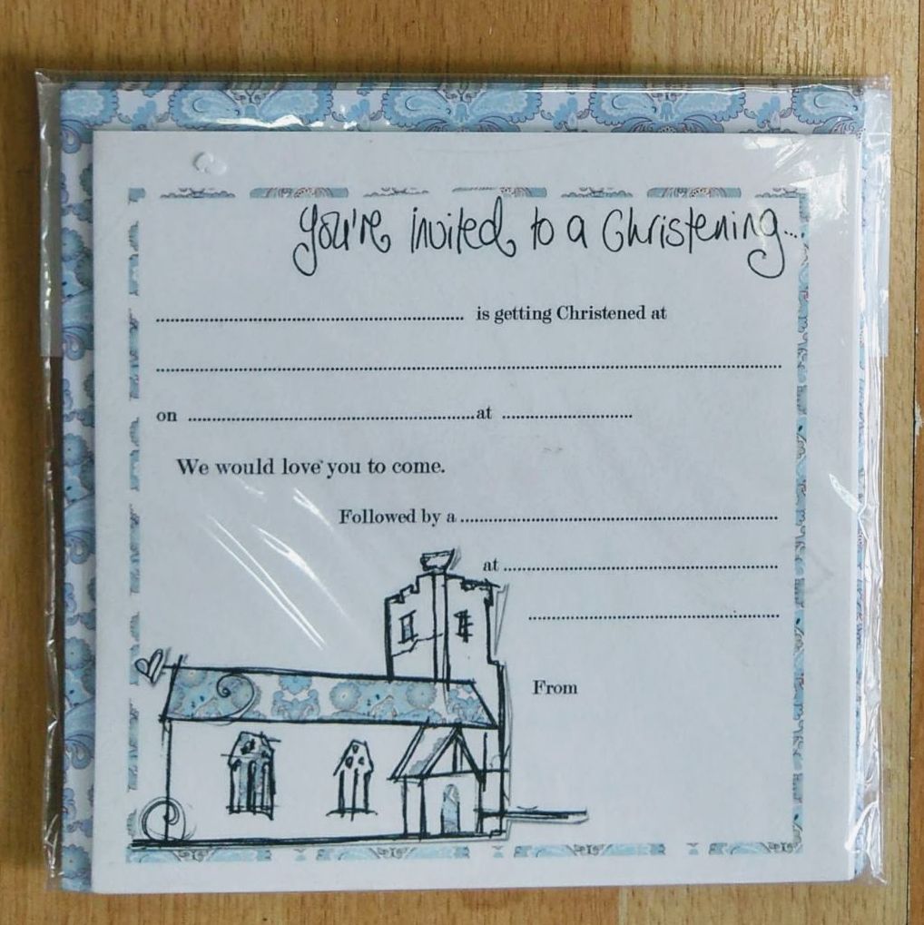 You're invited to a Christening- Set of 8 Invitations (Blue)**