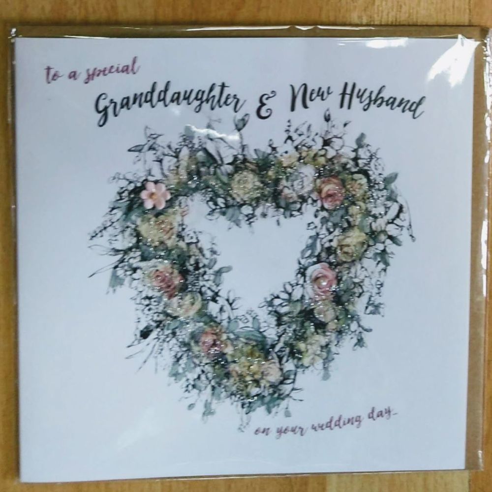 Granddaughter and New Husband Wedding Card (large)