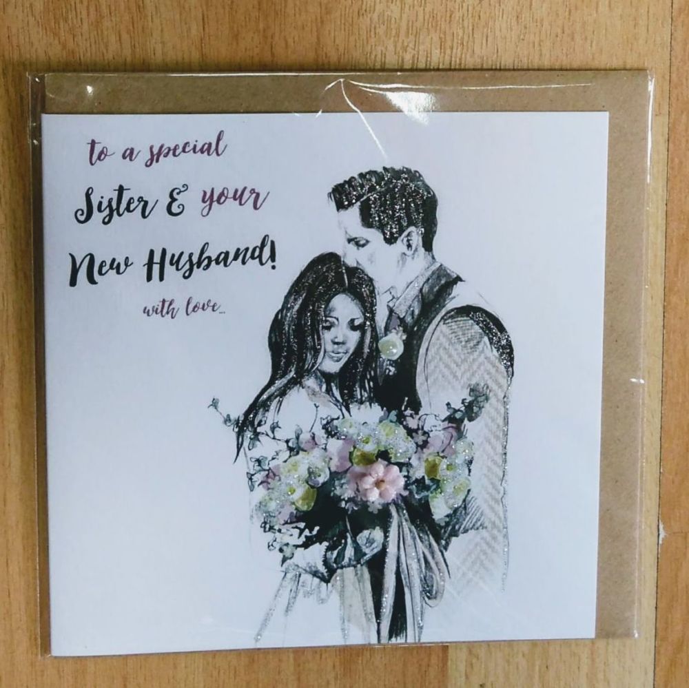 Sister and New Husband Wedding Card