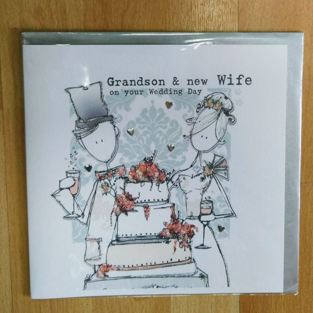 Grandson and New Wife Wedding Card (extra large)