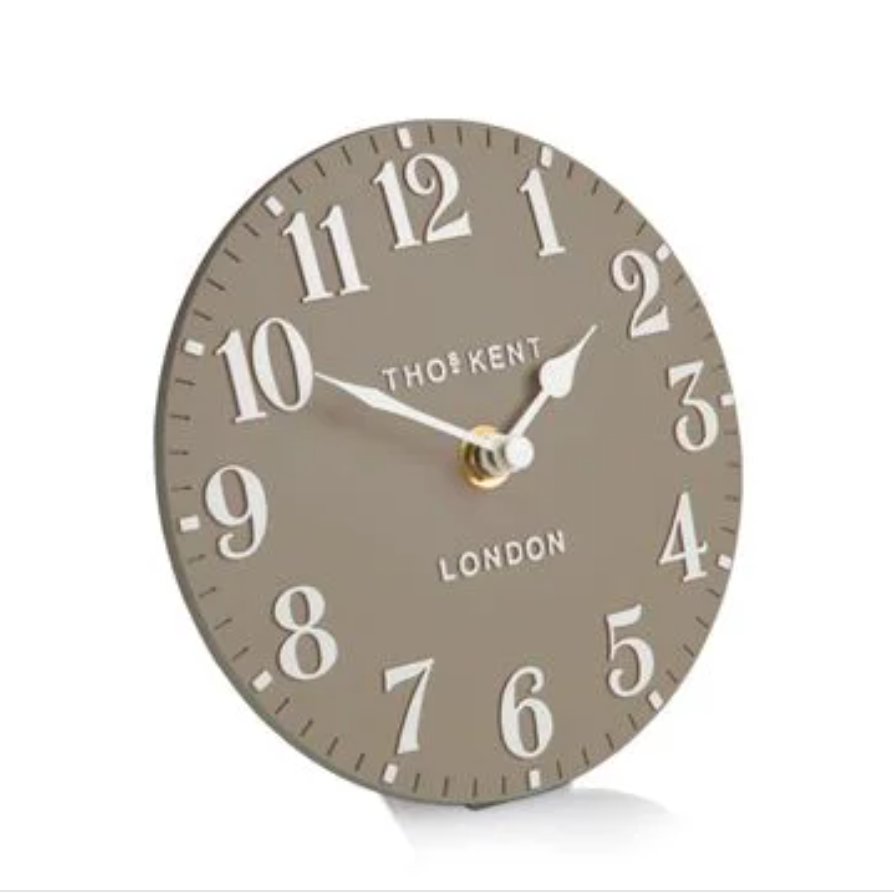 6" Arabic Mantel Clock- Clay