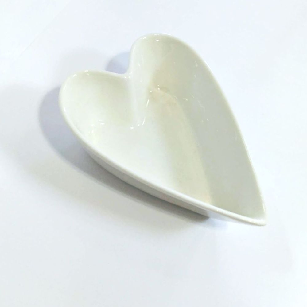 White Heart Trinket/ Nibbles Bowl