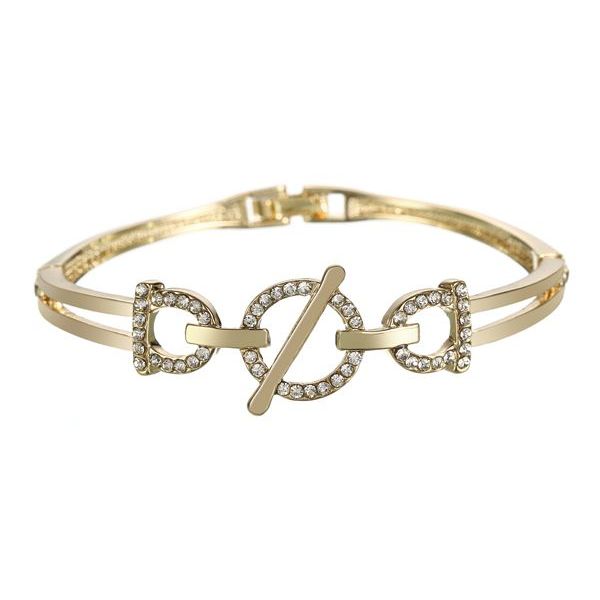 Yellow Gold Bangle with T-Bar Design