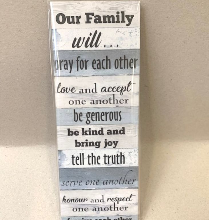 Hinged Plaque- Our Family Will