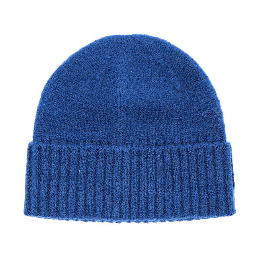 Plain royal blue knitted beanie hat