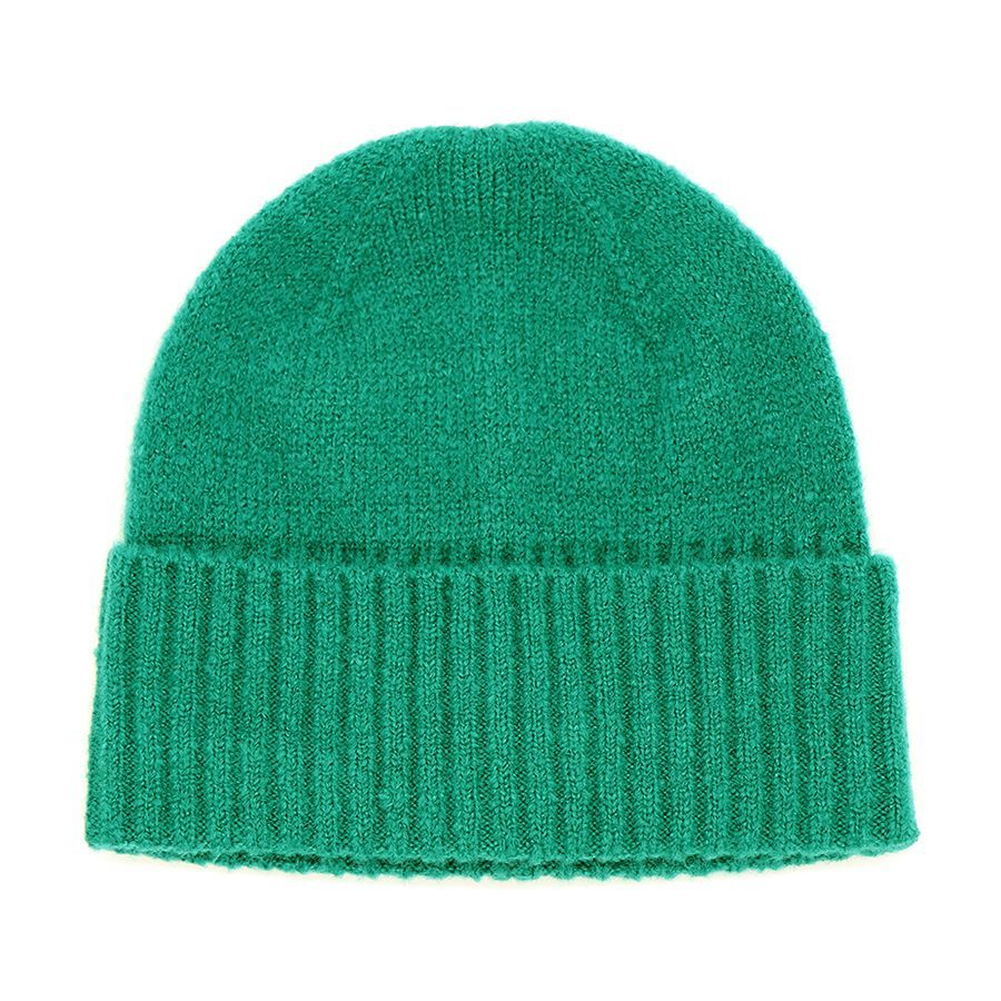Plain jade green knitted beanie hat