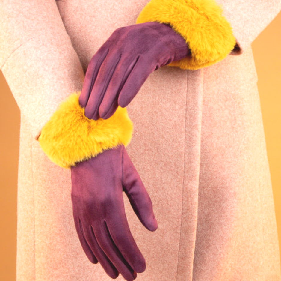Bettina Gloves- Damson/ Mustard