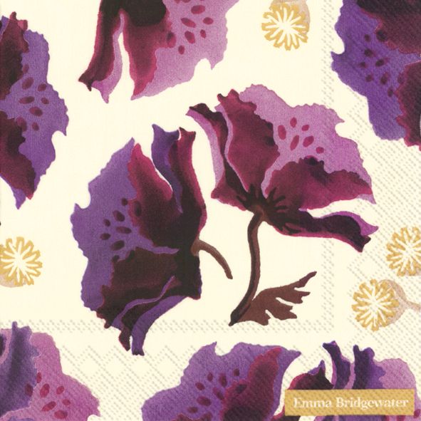 Purple Poppy Napkins- Emma B