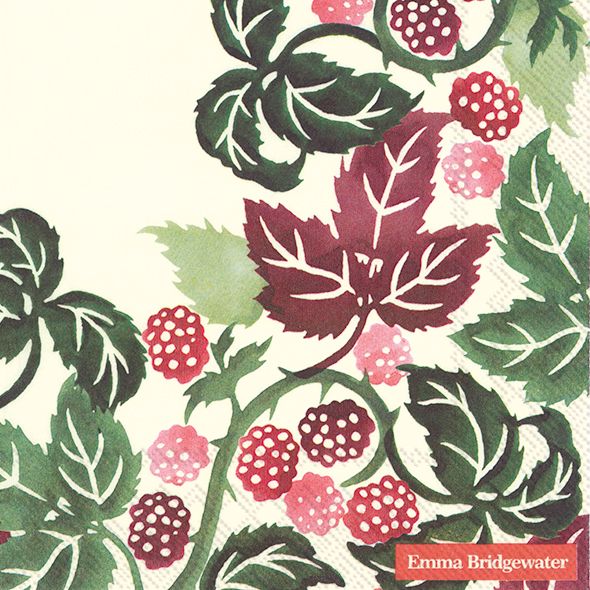 Blackberries Cream Napkins- Emma B