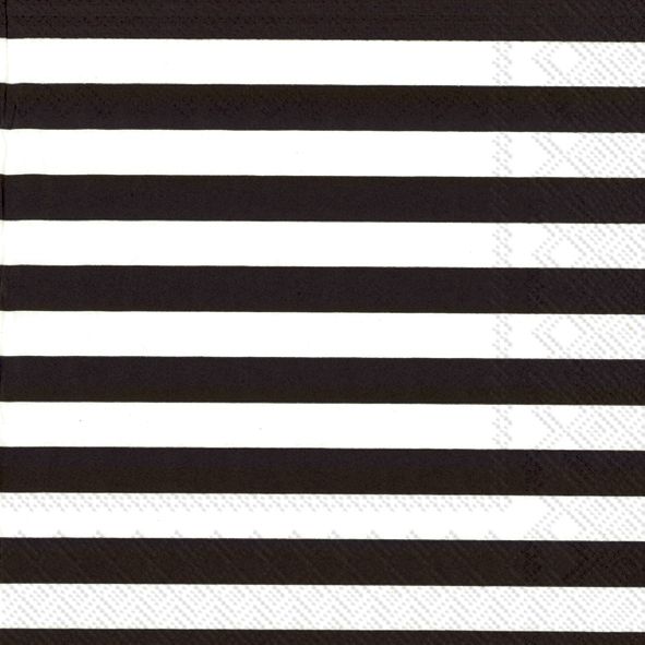 Tasaraita Black and White Striped Napkins