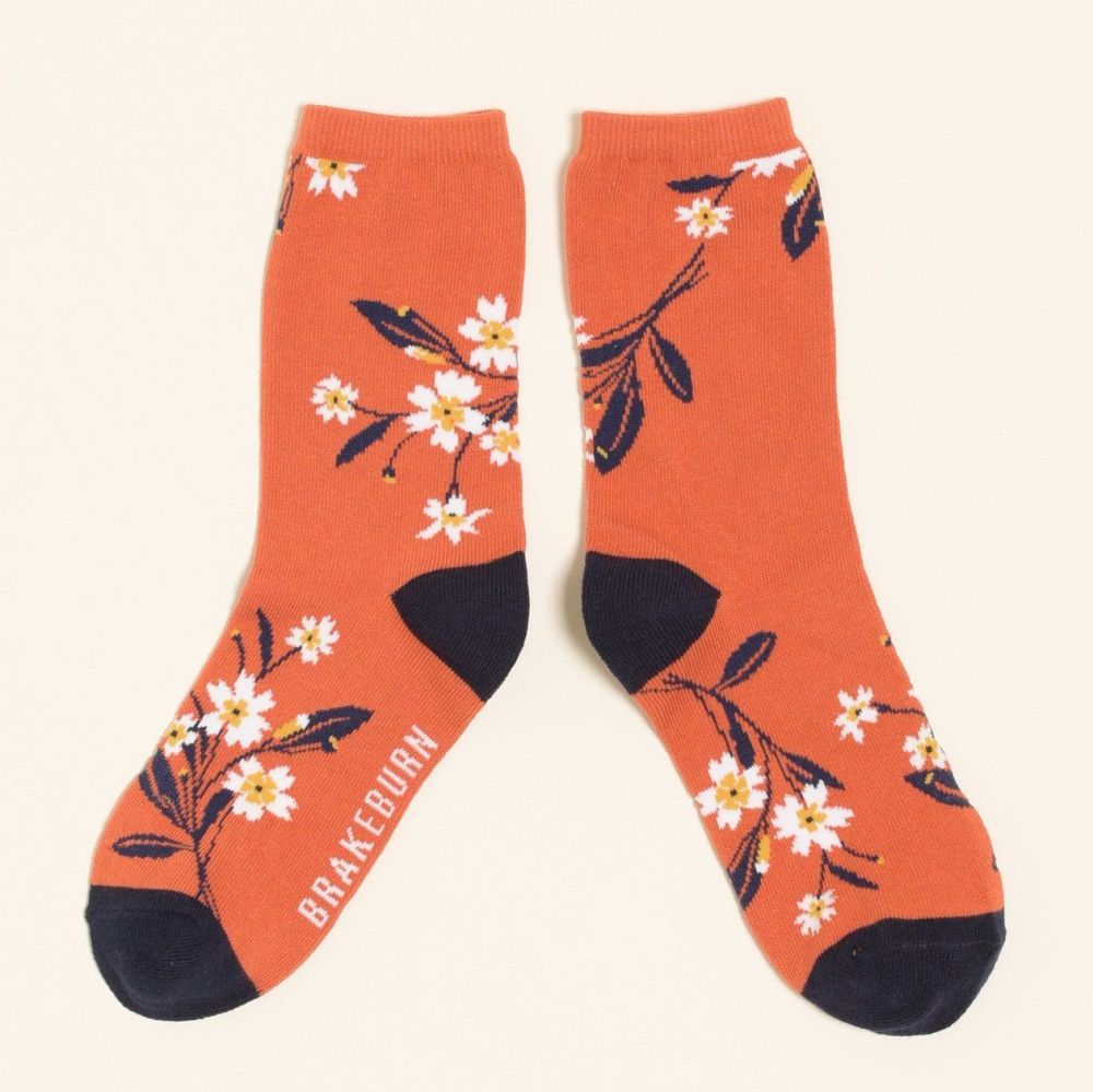 Orange Primrose Socks