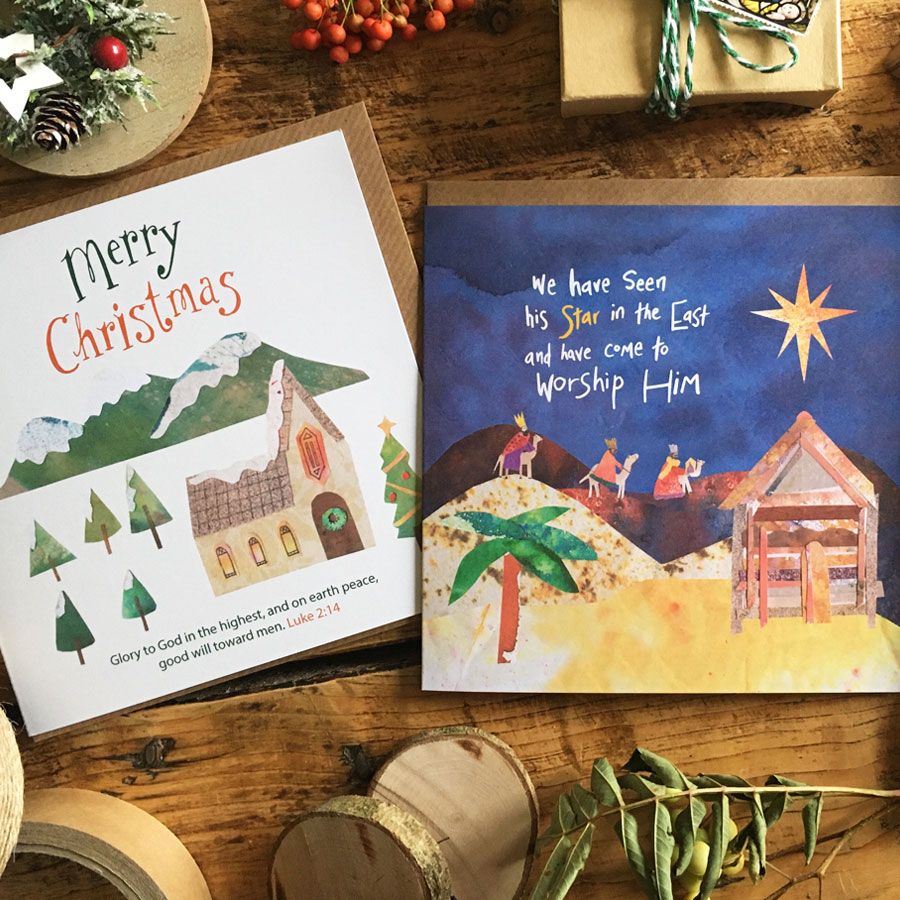Wise Men/ Church Scene Christmas Cards Pack (Set of 6)