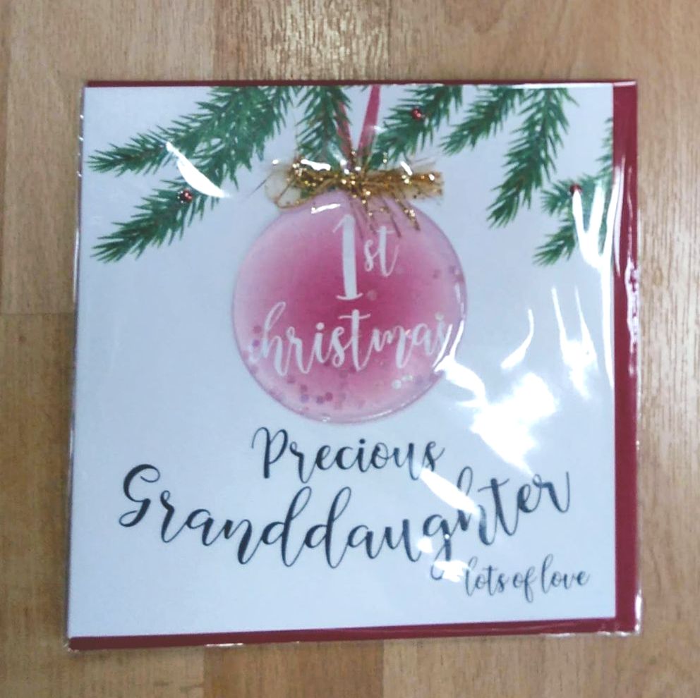 Granddaughter's 1st Christmas - Christmas Card (large)